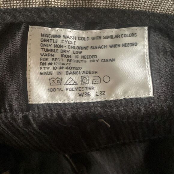 Pre Owned Men’s Geoffrey Beene Dress Pants Subtle Checker Print Sz 36X32 Casual - Picture 13 of 14